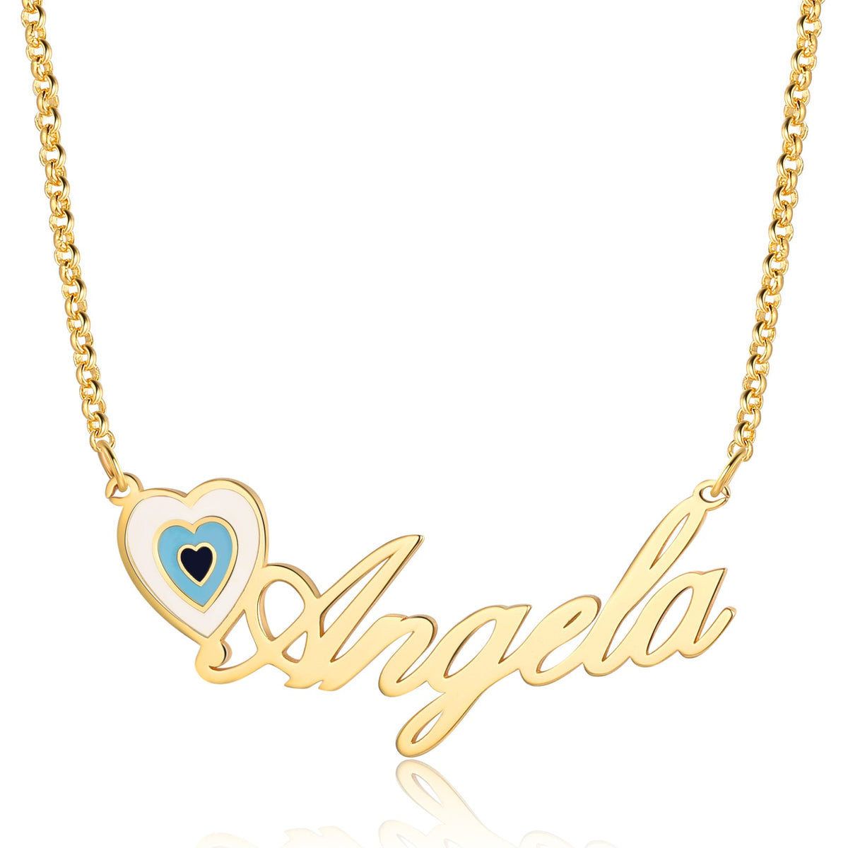 Copper 18K Evil Eye Name Necklace