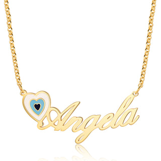 Copper 18K Evil Eye Name Necklace