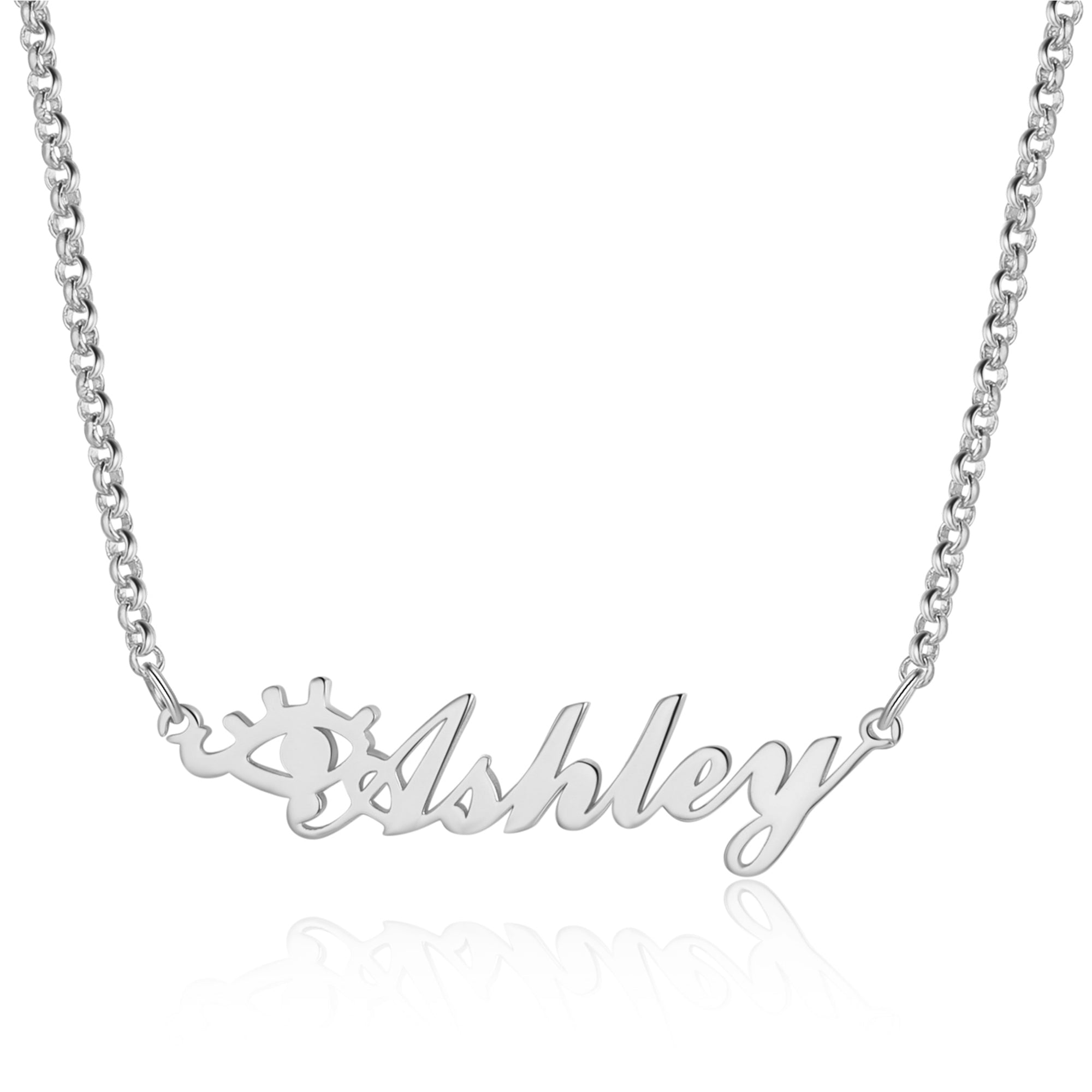 Copper 18K Evil Eye Name Necklace