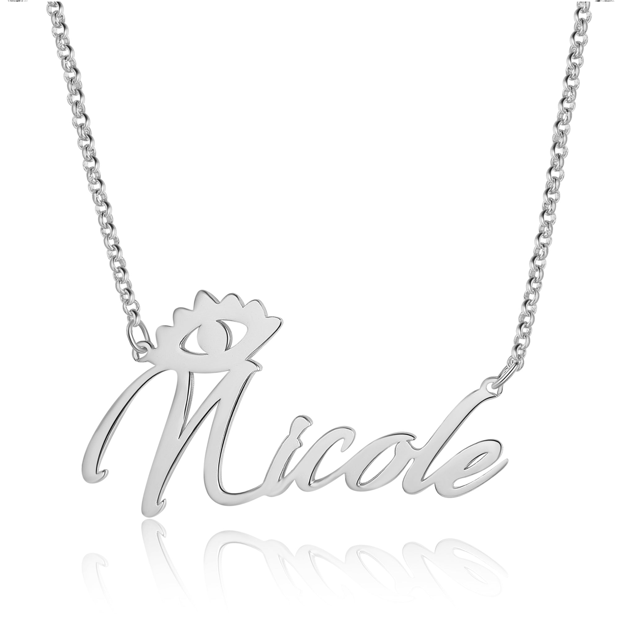 Copper 18K Evil Eye Name Necklace