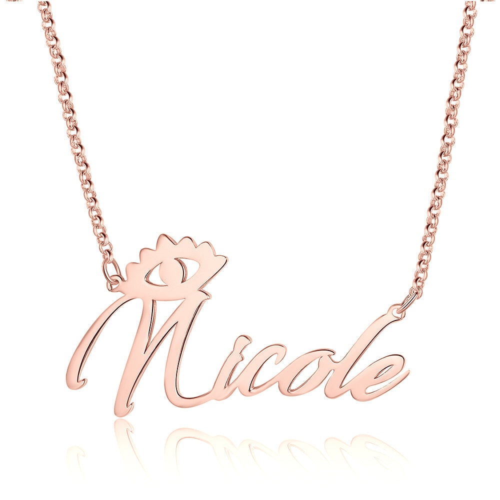Copper 18K Evil Eye Name Necklace