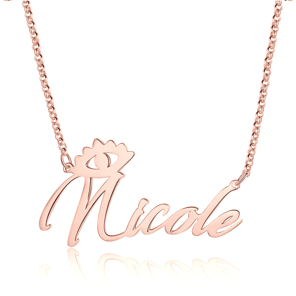 Copper 18K Evil Eye Name Necklace