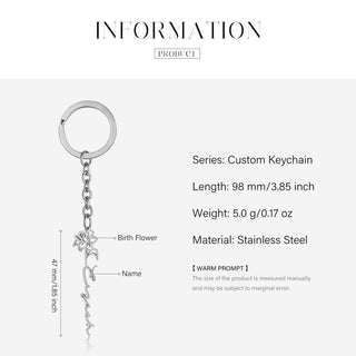 Custom Name Birthflower Keychain
