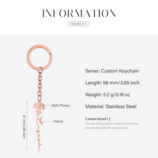 Custom Name Birthflower Keychain
