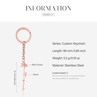 Custom Name Birthflower Keychain