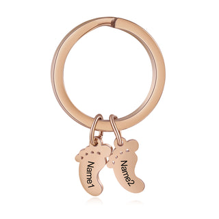 Custom Stainless Steel Feet Keychain