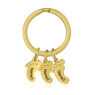 Custom Stainless Steel Feet Keychain