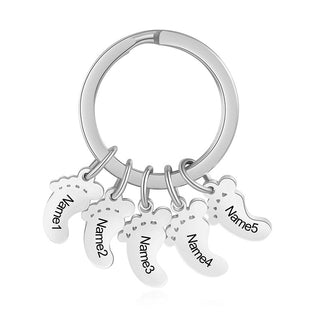 Custom Stainless Steel Feet Keychain