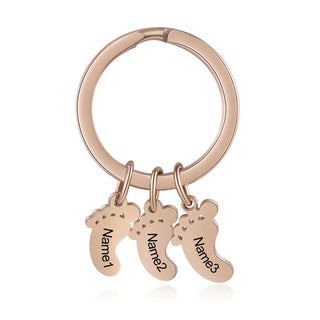 Custom Stainless Steel Feet Keychain