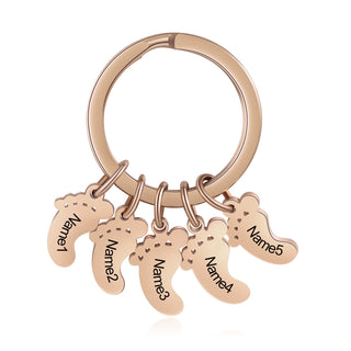 Custom Stainless Steel Feet Keychain