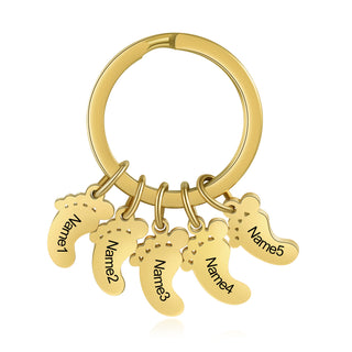 Custom Stainless Steel Feet Keychain