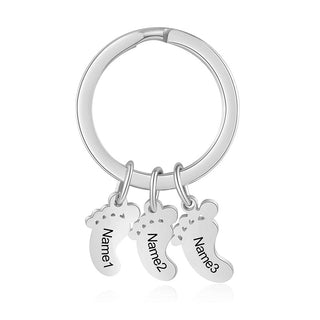 Custom Stainless Steel Feet Keychain