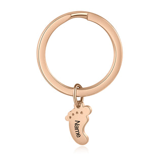 Custom Stainless Steel Feet Keychain