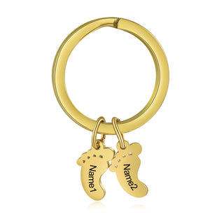 Custom Stainless Steel Feet Keychain