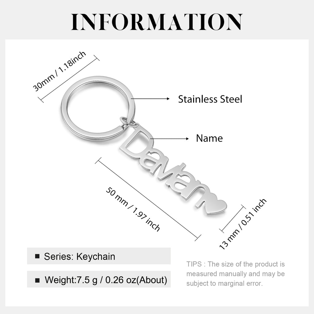 Custom Stainless Steel Name Keychain