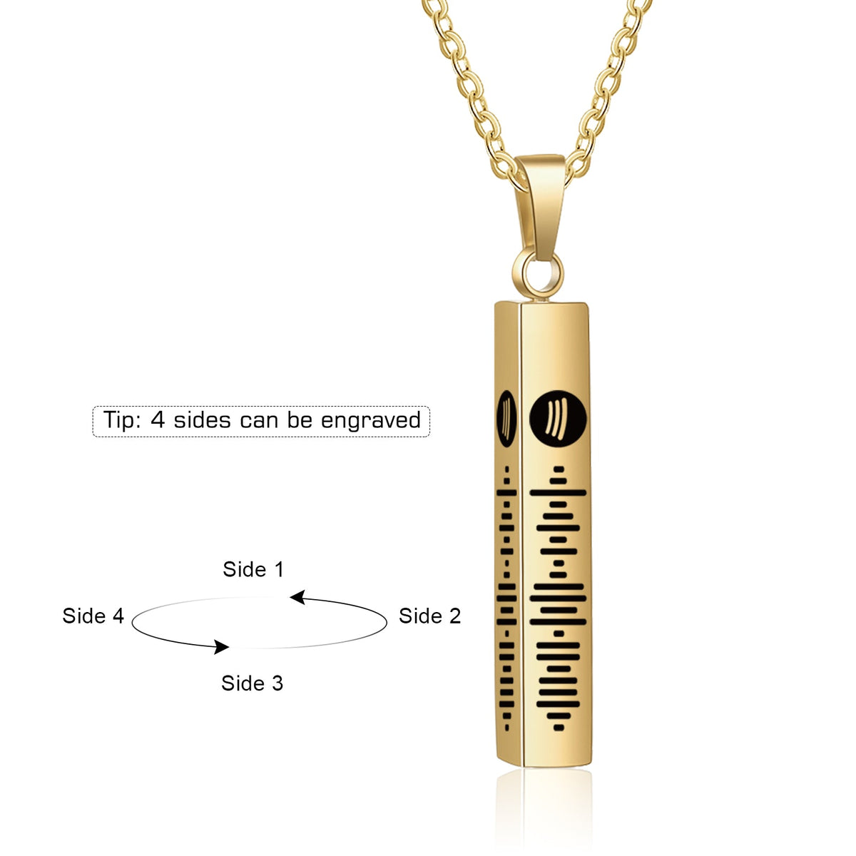 Personalized Stainless Steel Bar Necklace