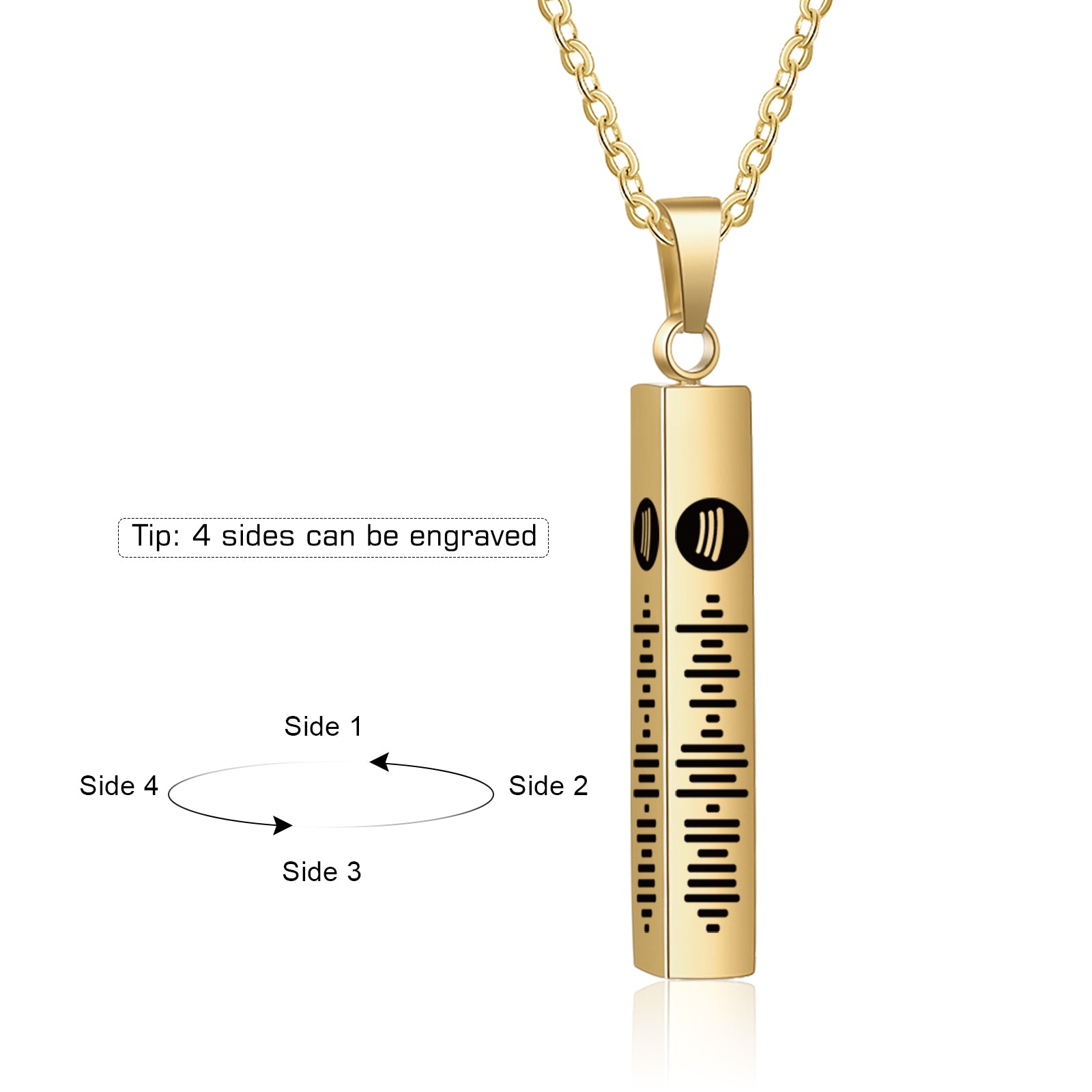 Personalized Stainless Steel Bar Necklace