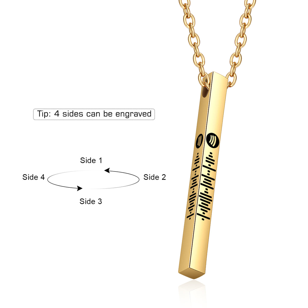 Stainless Steel Bar Pendant Name Necklace
