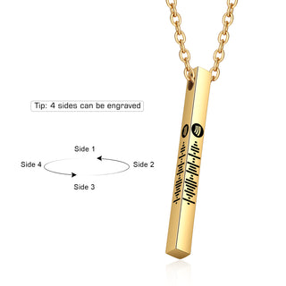 Stainless Steel Bar Pendant Name Necklace
