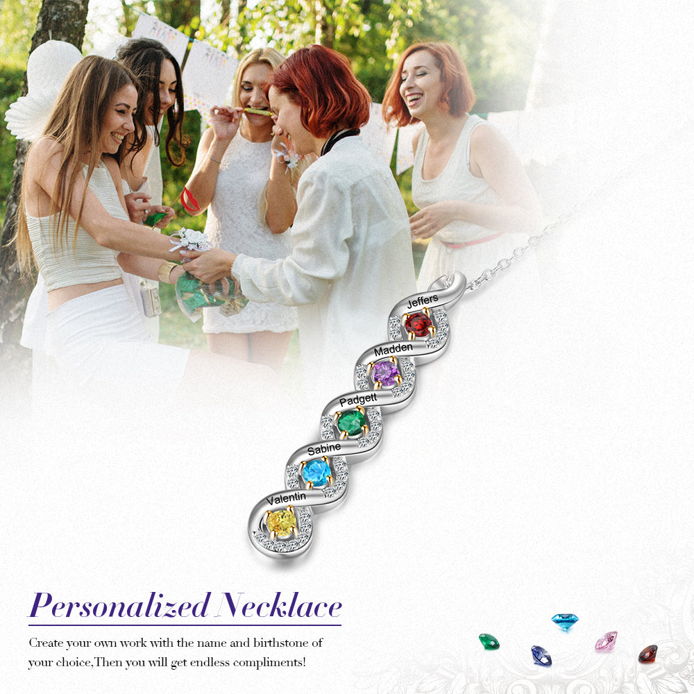 Bar Birthstone Necklace