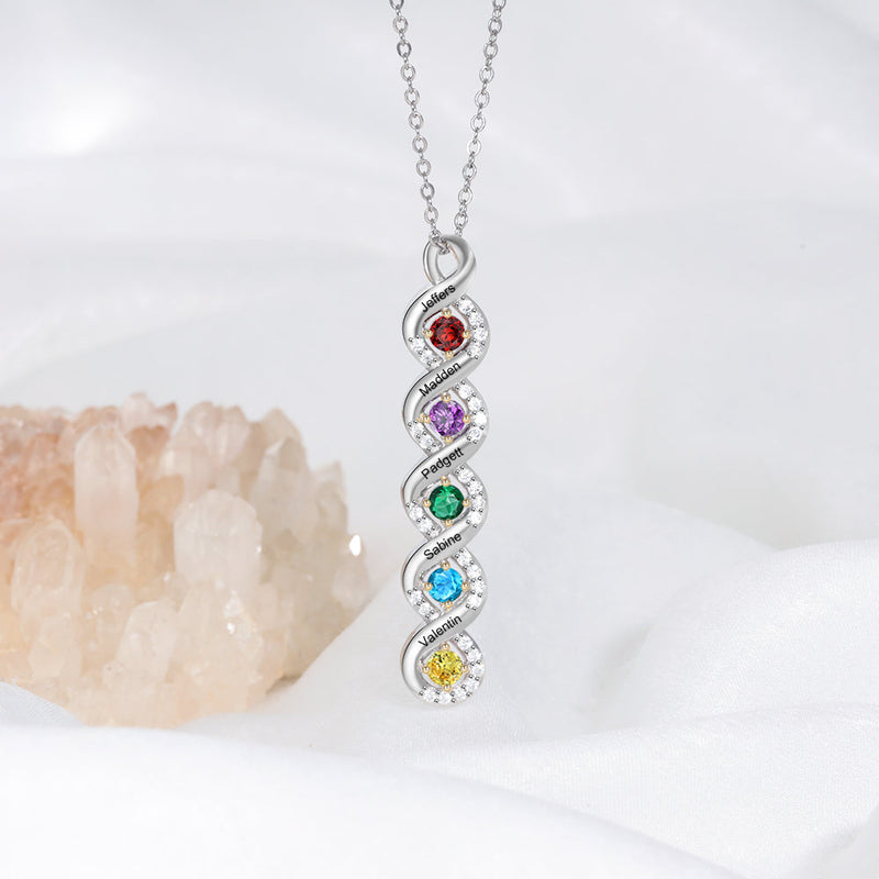 Bar Birthstone Necklace
