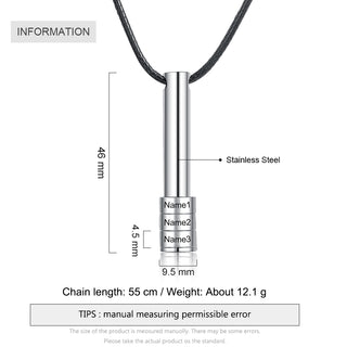Personalized Stainless Steel Bar Necklace