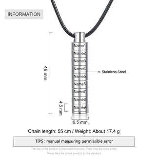 Personalized Stainless Steel Bar Necklace