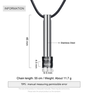 Personalized Stainless Steel Bar Necklace