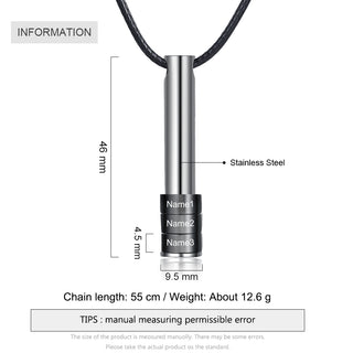 Personalized Stainless Steel Bar Necklace