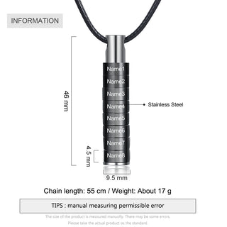 Personalized Stainless Steel Bar Necklace