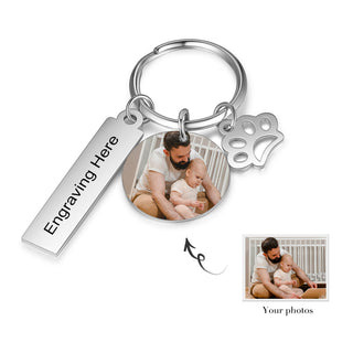 Custom Stainless Steel Photo Keychain