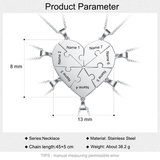 Stainless Steel Peresonalized Name Heart Shape Necklace