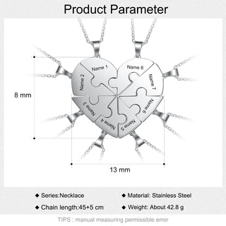 Stainless Steel Peresonalized Name Heart Shape Necklace