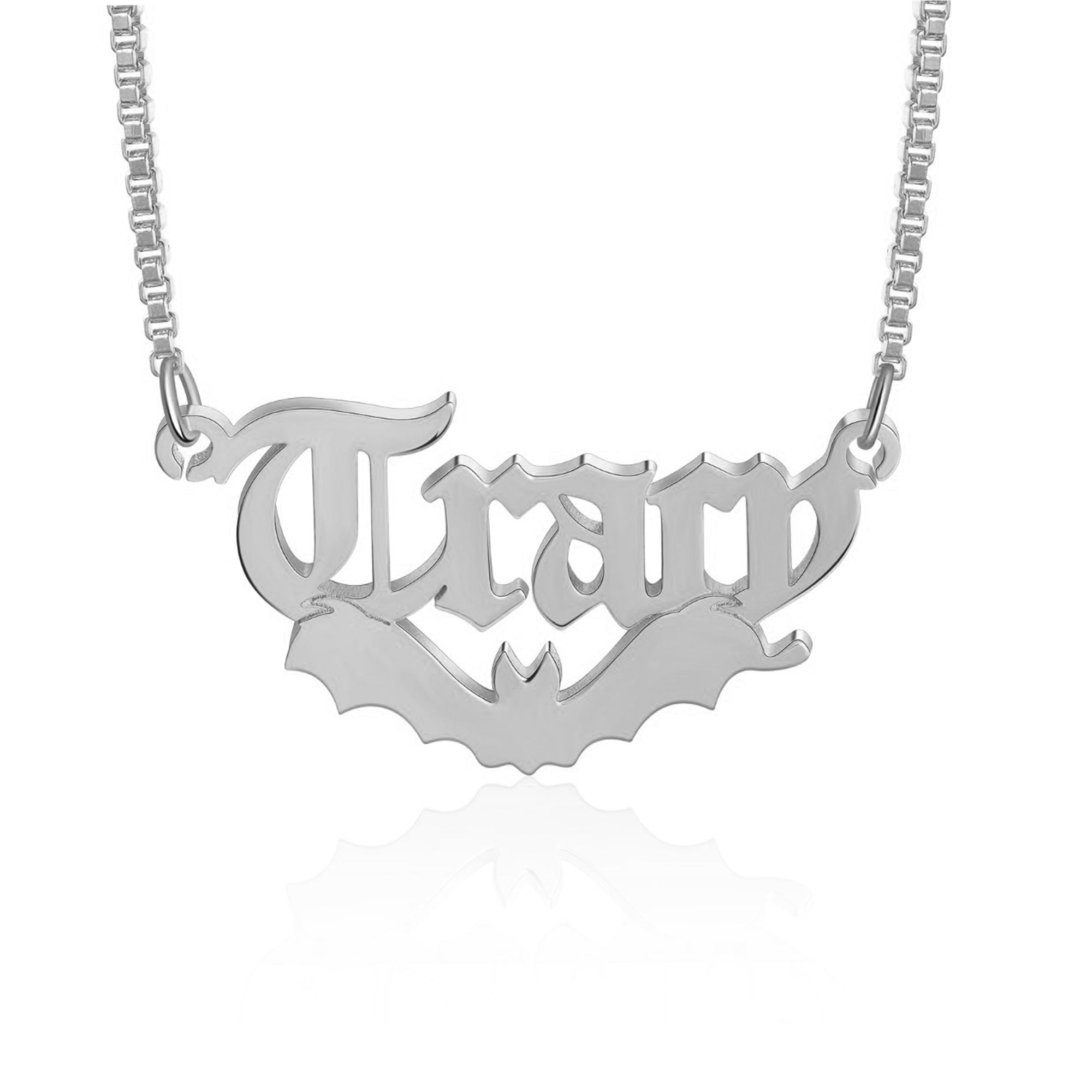 Personalized Rhodium Plated Necklace