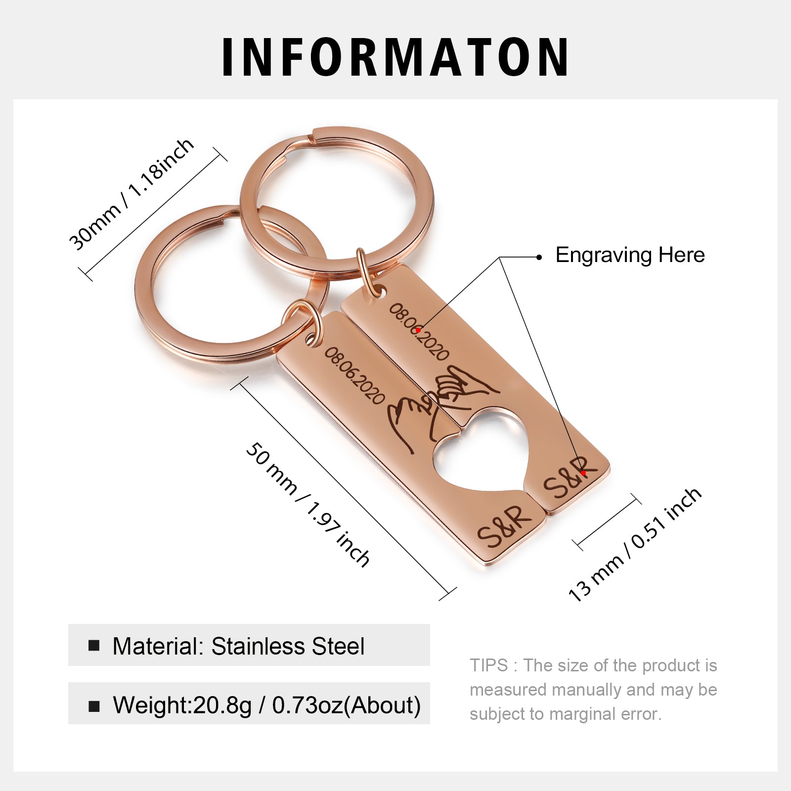 Custom Couple Keychain