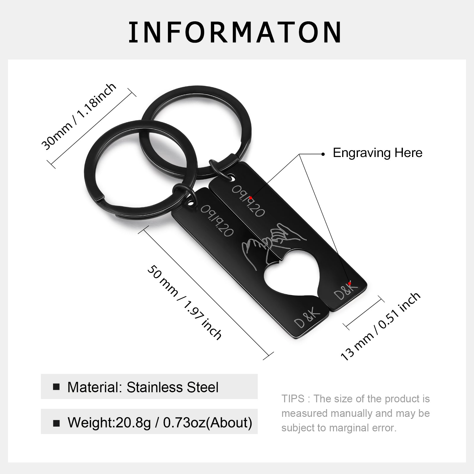 Custom Couple Keychain