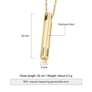 Engraving Stainless Steel Necklace