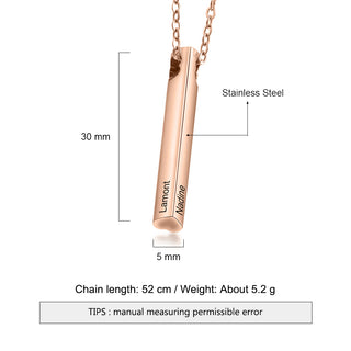 Engraving Stainless Steel Necklace
