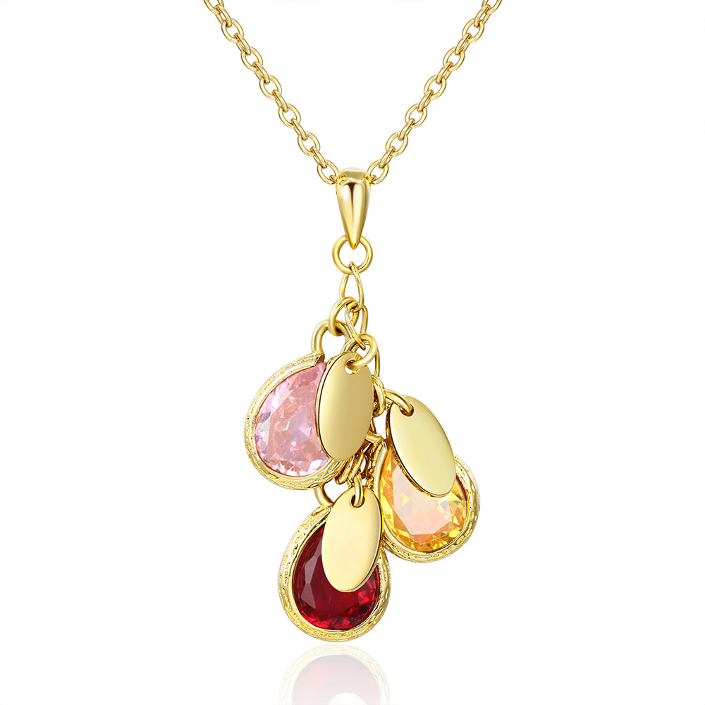 Birthstone Personalized Rhodium Plated Necklace