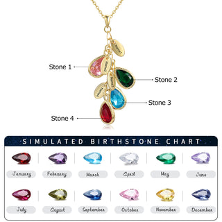 Birthstone Personalized Rhodium Plated Necklace