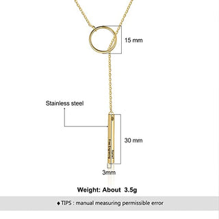 Personalized Stainless Steel Bar Necklace