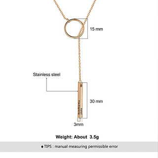 Personalized Stainless Steel Bar Necklace