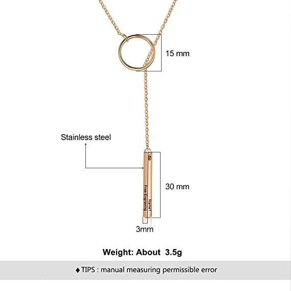 Personalized Stainless Steel Bar Necklace