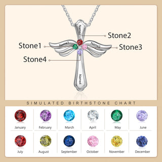 Engraved Rhodium Plated Cross Necklace