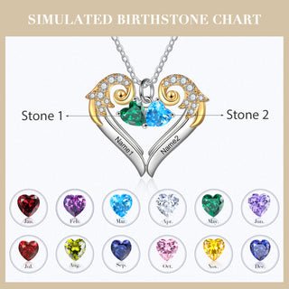 Heart Shape Necklace with Birthstone