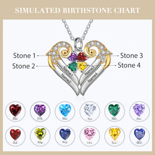 Heart Shape Necklace with Birthstone