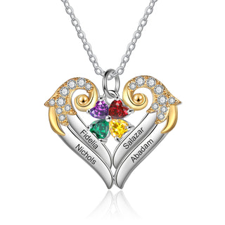 Heart Shape Necklace with Birthstone