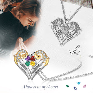 Heart Shape Necklace with Birthstone