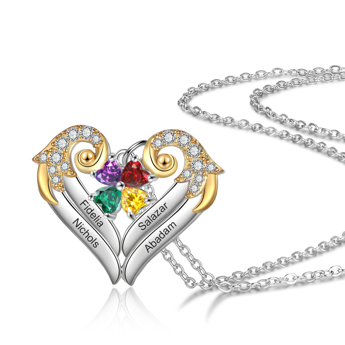 Heart Shape Necklace with Birthstone