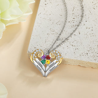Heart Shape Necklace with Birthstone